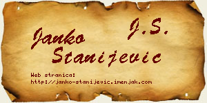 Janko Stanijević vizit kartica
